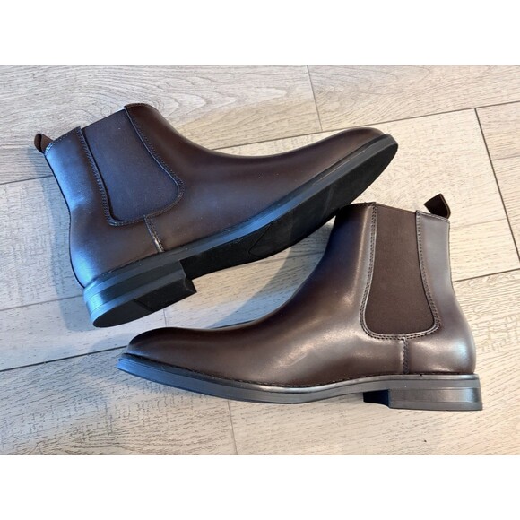 NEW Alfani Men\'s Brown Luka 2 Pull On Round Toe Casual Chelsea Boots Shoes Sz 9 main image 8